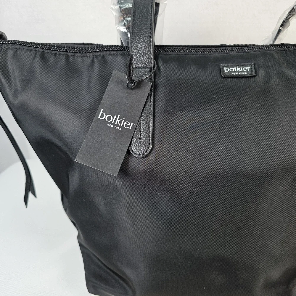 Botkier Tote Bag New York Bond Zipper Accents Organize Laptop Travel Work Black - Picture 6 of 8